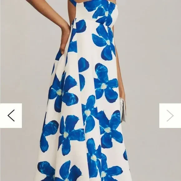 Anthropologie SAU LEE Lucia Square-Neck Satin Maxi Dress - Picture 6 of 11